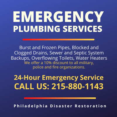  Philadelphia  PA | Burst and Frozen Pipes, Blocked and Clogged Drains, Sewer and Septic System Backups, Overflowing Toilets, Water Heaters